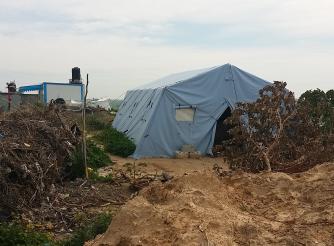 Temporary shelter in Palestine 